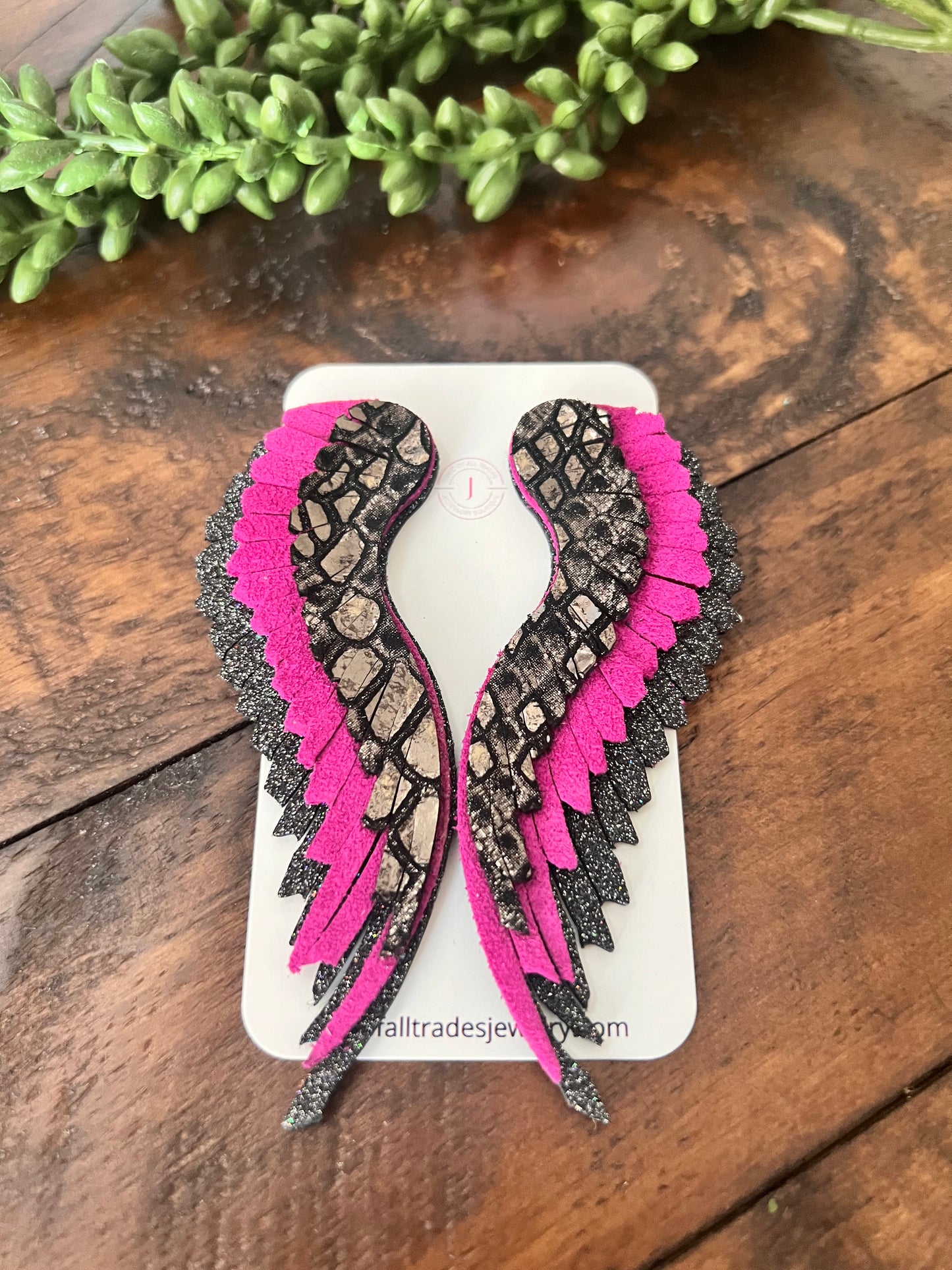 Angel Wings - Black and Magenta