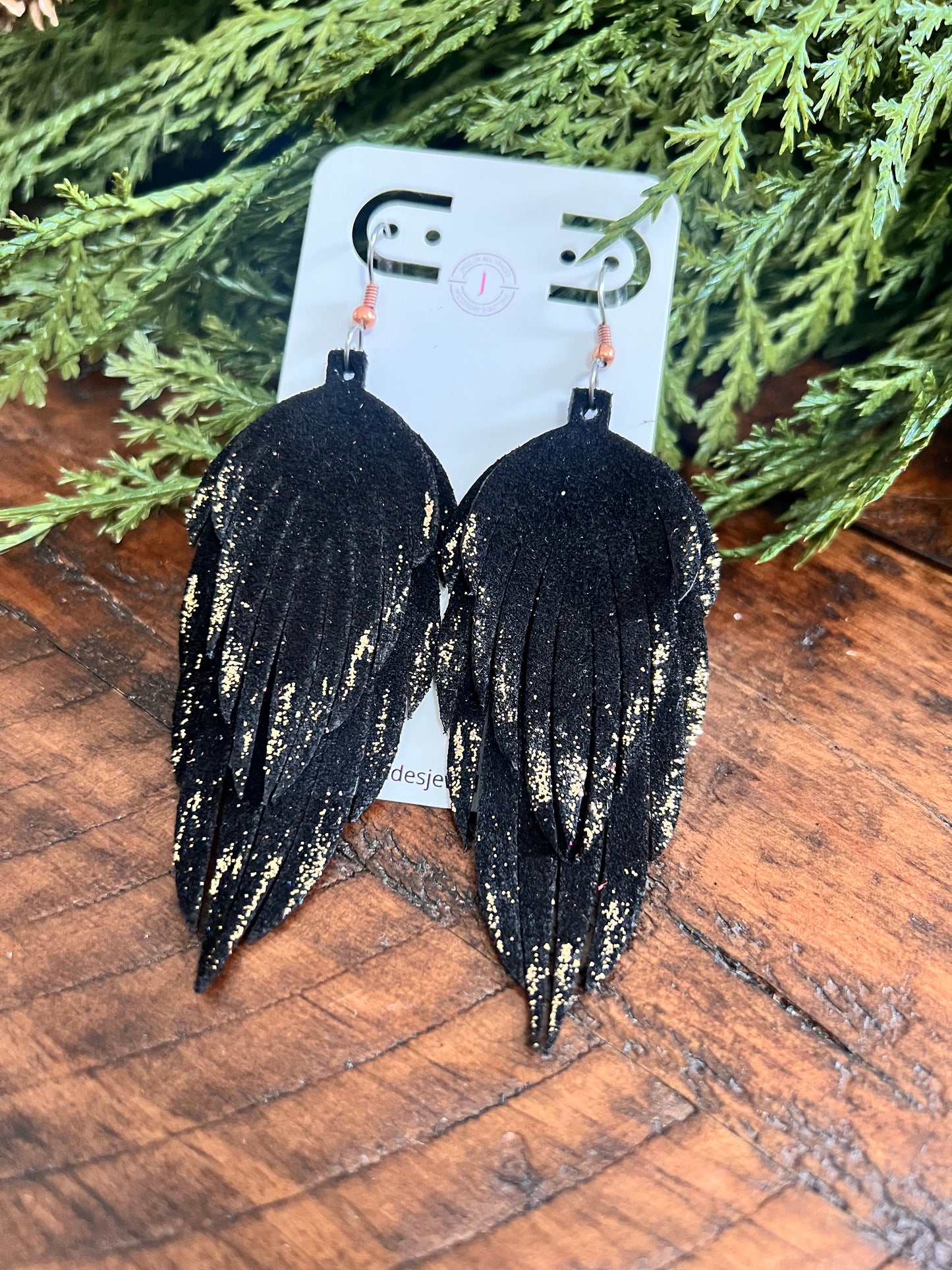 Black Suede Feather