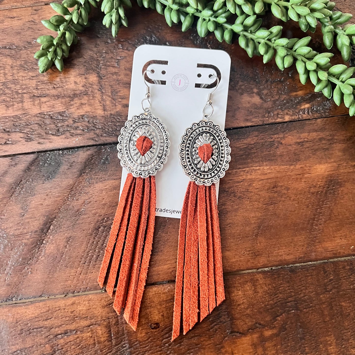 Brown Suede Tassel Drop
