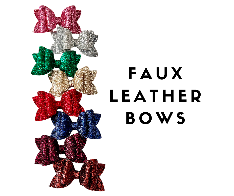 Faux Leather Bows