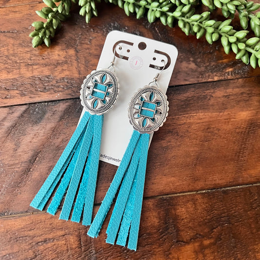 Teal Tassel Drop
